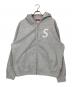 Supreme（シュプリーム）の古着「S Logo Zip Up Hooded Sweatshirt」｜グレー