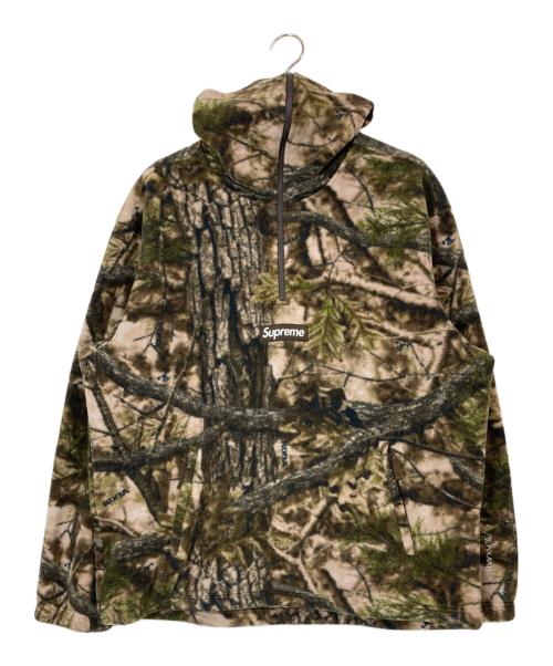 SUPREME（シュプリーム）Supreme (シュプリーム) Polartec Face Mask Half Zip Hooded Sweatshirt グリーン サイズ:XLの古着・服飾アイテム