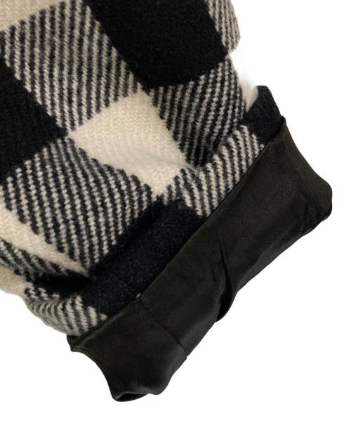 LE PAR-DESSUS（ル パーデッシュ）LE PAR-DESSUS (ル パーデッシュ) バッファローチェックステンカラーコート ブラック×ホワイト サイズ:48の古着・服飾アイテム