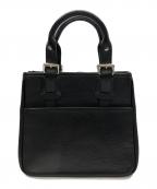 BURBERRYバーバリー）の古着「レザーハンドバッグ」｜ブラック