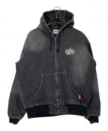 9090（9090）の古着「King Logo Denim Quilted Jacket」｜ブラック