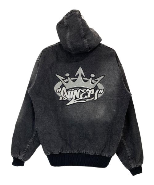 9090（9090）9090 (9090) King Logo Denim Quilted Jacket ブラック サイズ:Lの古着・服飾アイテム