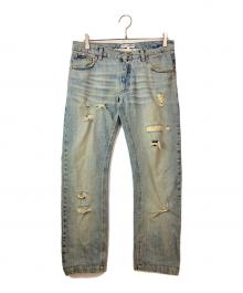 DOLCE & GABBANA（ドルチェ＆ガッバーナ）の古着「クラッシュデニムパンツ」｜ブルー