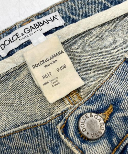 DOLCE & GABBANA（ドルチェ＆ガッバーナ）DOLCE & GABBANA (ドルチェ＆ガッバーナ) クラッシュデニムパンツ ブルー サイズ:46の古着・服飾アイテム