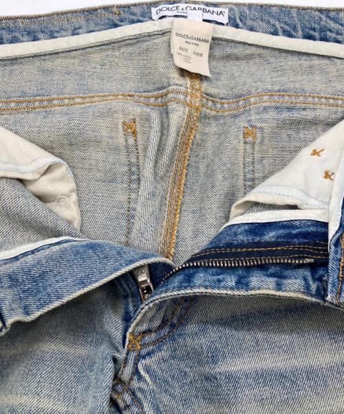 DOLCE & GABBANA（ドルチェ＆ガッバーナ）DOLCE & GABBANA (ドルチェ＆ガッバーナ) クラッシュデニムパンツ ブルー サイズ:46の古着・服飾アイテム