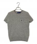POLO RALPH LAURENポロ・ラルフローレン）の古着「ケーブルウールカシミヤショートスリーブセーター」｜グレー
