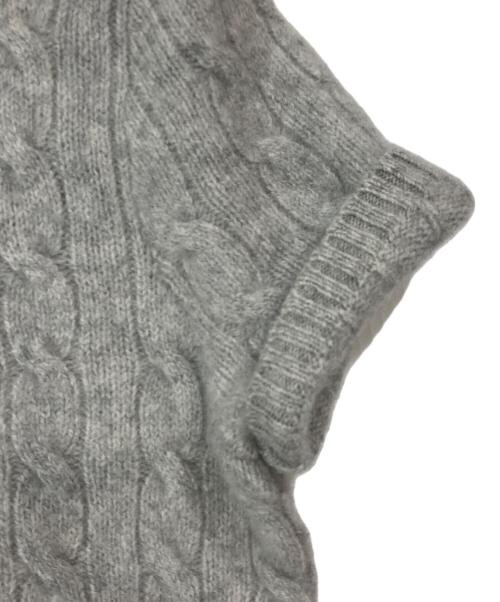 POLO RALPH LAUREN（ポロ・ラルフローレン）POLO RALPH LAUREN (ポロ・ラルフローレン) ケーブルウールカシミヤショートスリーブセーター グレー サイズ:Ⅿの古着・服飾アイテム