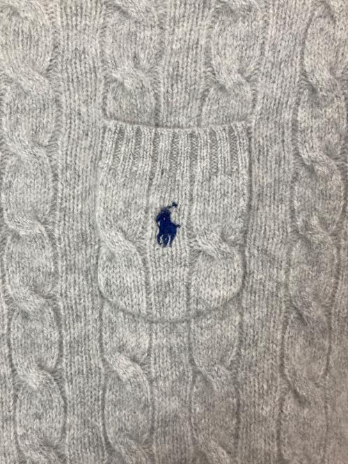 POLO RALPH LAUREN（ポロ・ラルフローレン）POLO RALPH LAUREN (ポロ・ラルフローレン) ケーブルウールカシミヤショートスリーブセーター グレー サイズ:Ⅿの古着・服飾アイテム