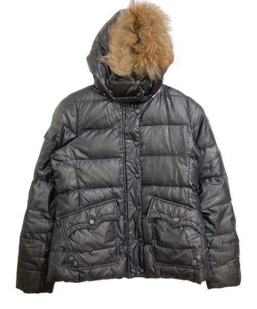 BURBERRY BLUE LABEL（バーバリー ブルー レーベル）BURBERRY BLUE LABEL (バーバリー ブルー レーベル) ファー付ダウンジャケット ブラック サイズ:SIZE 38の古着・服飾アイテム