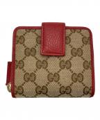 GUCCIグッチ）の古着「2つ折り財布」｜ベージュ×レッド