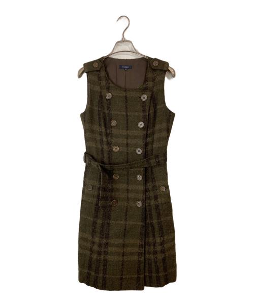 BURBERRY LONDON（バーバリーロンドン）BURBERRY LONDON (バーバリーロンドン) ノースリーブワンピース グリーン サイズ:38の古着・服飾アイテム