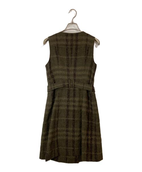 BURBERRY LONDON（バーバリーロンドン）BURBERRY LONDON (バーバリーロンドン) ノースリーブワンピース グリーン サイズ:38の古着・服飾アイテム