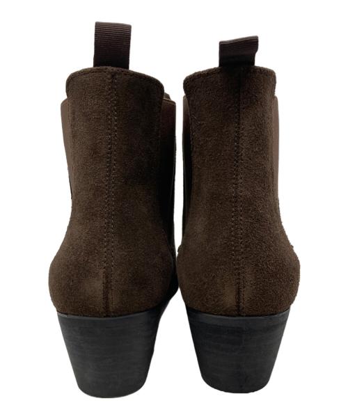 mb（エムビー）mb (エムビー) ハイエンドスクエアトゥハイヒールブーツ ブラウン サイズ:Sの古着・服飾アイテム