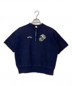McCOY'Sマッコイズ）の古着「ハーフジップ半袖スウェット」｜ネイビー