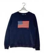 POLO RALPH LAURENポロ・ラルフローレン）の古着「フラッグ ロングスリーブ セーター」｜ネイビー