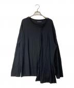 REGULATION Yohji Yamamotoレギュレーションヨウジヤマモト）の古着「アシンメトリーカットウールニット」｜ブラック