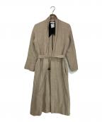 MADISON BLUEマディソンブルー）の古着「リネンロングコート」｜ベージュ