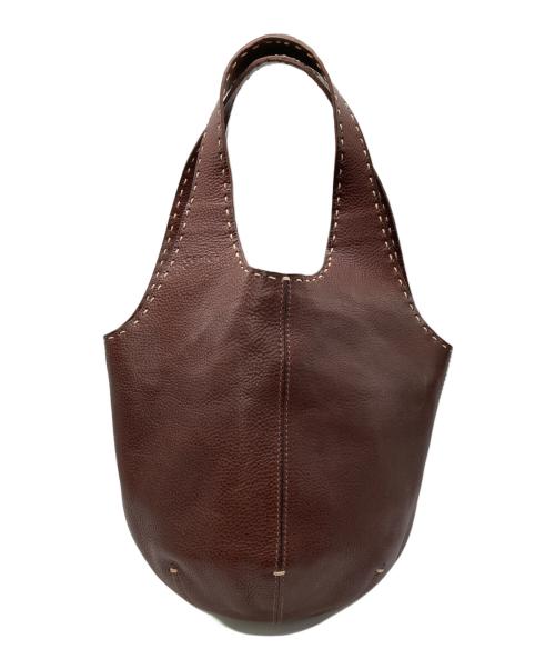 genten（ゲンテン）genten (ゲンテン) レザートートバッグ小 ブラウンの古着・服飾アイテム