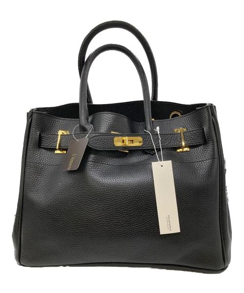 SITA PARANTICA（シータパランティカ）SITA PARANTICA (シータパランティカ) レザートートバッグ ブラック×ゴールドの古着・服飾アイテム