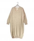 Lauren Manoogianローレン マヌージアン）の古着「WIDE V NECK DRESS」｜ベージュ