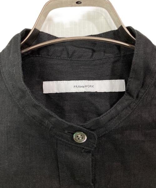 FRAMeWORK（フレームワーク）FRAMeWORK (フレームワーク) フレンチリネンドロストシャツ ブラック サイズ:FREEの古着・服飾アイテム