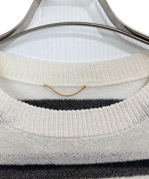 L'appartement（アパルトモン）L'appartement (アパルトモン) Border Sheer Knit ホワイト サイズ:FREEの古着・服飾アイテム