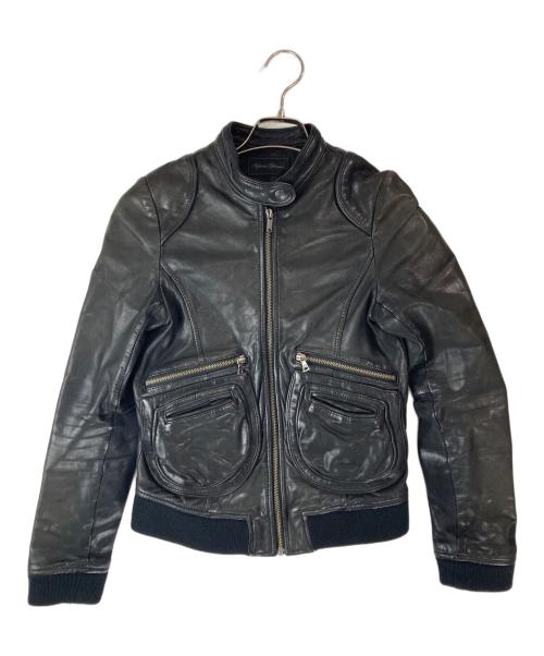 Hysteric Glamour（ヒステリックグラマー）Hysteric Glamour (ヒステリックグラマー) 裏地総柄シングルライダースジャケット ブラック サイズ:FREEの古着・服飾アイテム