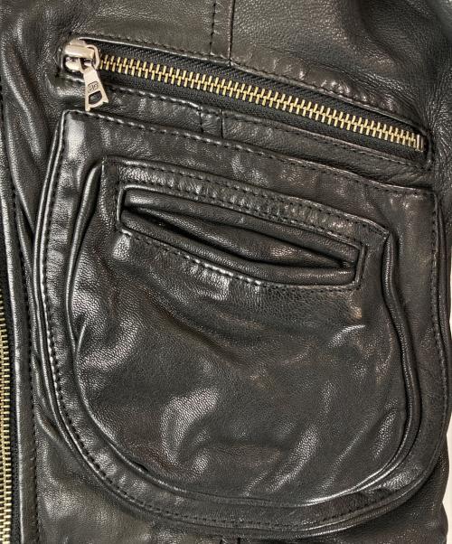 Hysteric Glamour（ヒステリックグラマー）Hysteric Glamour (ヒステリックグラマー) 裏地総柄シングルライダースジャケット ブラック サイズ:FREEの古着・服飾アイテム