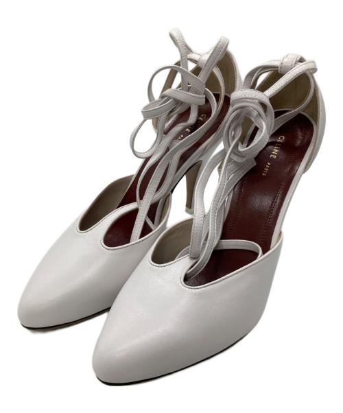 CELINE（セリーヌ）CELINE (セリーヌ) Tストラップパンプス ホワイト サイズ:35.5の古着・服飾アイテム