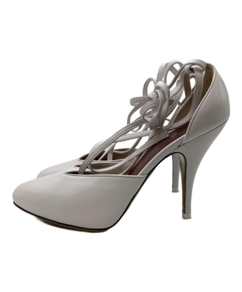 CELINE（セリーヌ）CELINE (セリーヌ) Tストラップパンプス ホワイト サイズ:35.5の古着・服飾アイテム