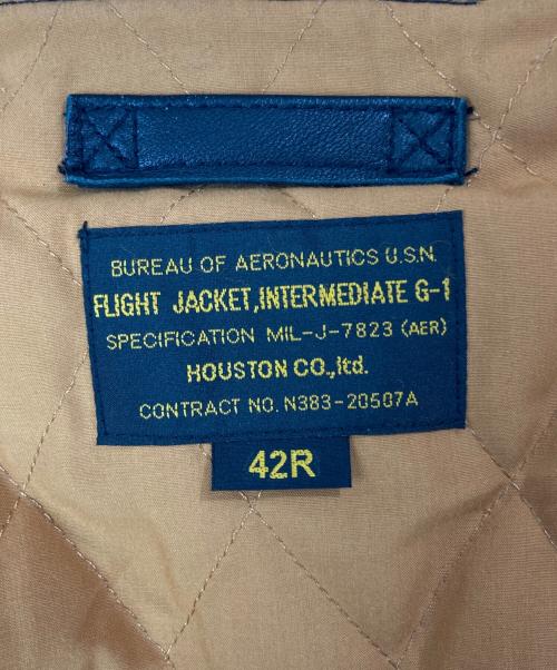 HOUSTON（ヒューストン）HOUSTON (ヒューストン) G-1 LEATHER JACKET ブラック サイズ:42Rの古着・服飾アイテム