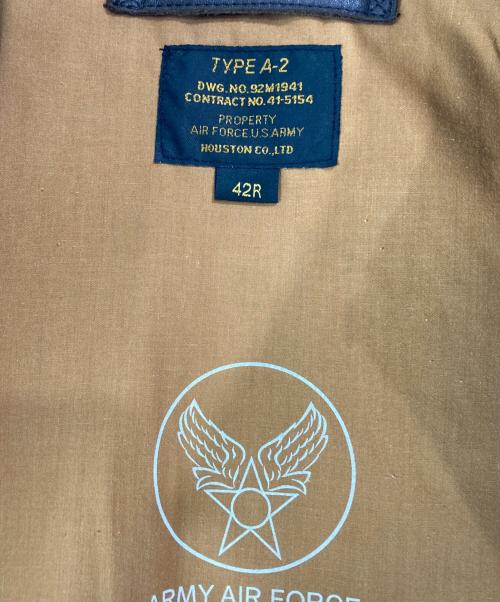 HOUSTON（ヒューストン）HOUSTON (ヒューストン) A-2 LEATHER JACKET ブラウン サイズ:42Rの古着・服飾アイテム