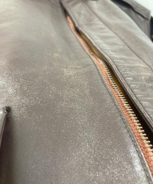 HOUSTON（ヒューストン）HOUSTON (ヒューストン) A-2 LEATHER JACKET ブラウン サイズ:42Rの古着・服飾アイテム