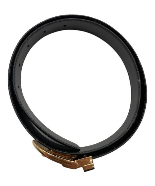 LOUIS VUITTON（ルイ ヴィトン）LOUIS VUITTON (ルイ ヴィトン) サンチュール クラシック ベルト ブラック×ゴールド サイズ:85/34の古着・服飾アイテム