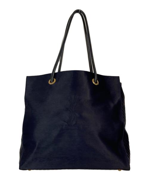 Yves Saint Laurent（イヴサンローラン）Yves Saint Laurent (イヴサンローラン) YSLロゴキルティングトートバッグ ネイビーの古着・服飾アイテム