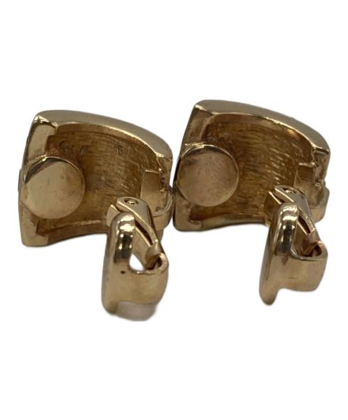 Christian Dior（クリスチャン ディオール）Christian Dior (クリスチャン ディオール) ラインストーンイヤリング ブラック×ゴールドの古着・服飾アイテム