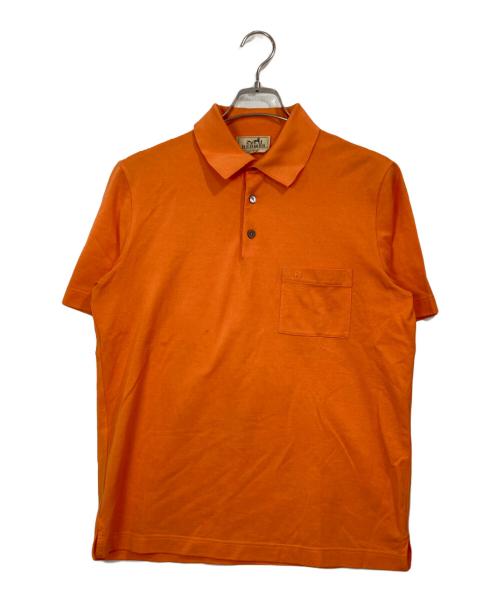 HERMES（エルメス）HERMES (エルメス) ポケットポロシャツ オレンジ サイズ:Lの古着・服飾アイテム
