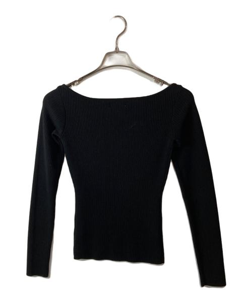darich（ダーリッチ）Darich (ダーリッチ) ビジューロゴボートネックニットトップス ブラック サイズ:FREEの古着・服飾アイテム