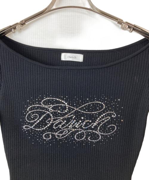 darich（ダーリッチ）Darich (ダーリッチ) ビジューロゴボートネックニットトップス ブラック サイズ:FREEの古着・服飾アイテム