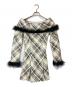 M me eme（エムミーエメ）の古着「Off shoulder roving check mini one piece」｜アイボリー