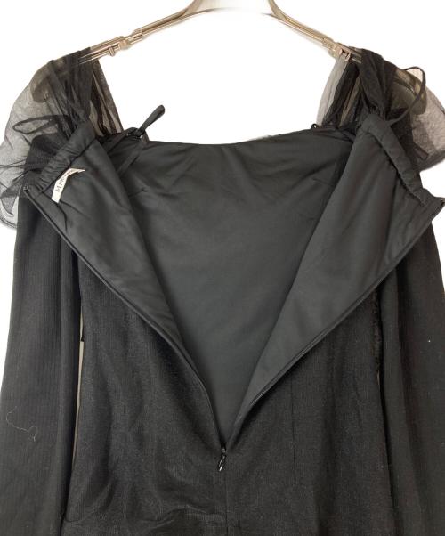 M ME EME（エムミーエメ）M me eme (エムミーエメ) Tulle drape mini onepiece ブラック サイズ:FREEの古着・服飾アイテム