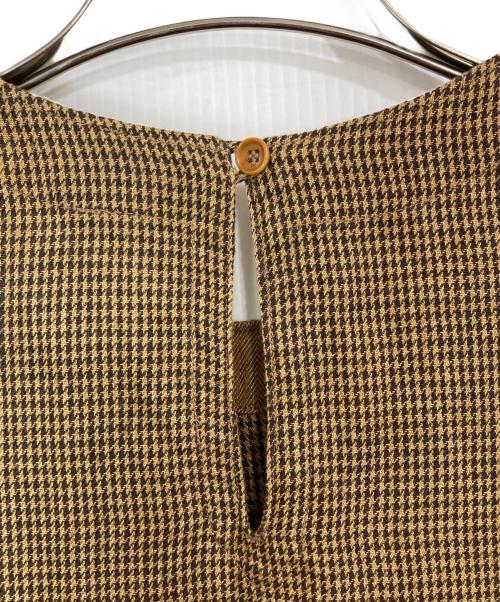 45R（フォーティファイブ・アール）45R (フォーティファイブ・アール) リネンツイードのノースリーブワンピース ブラウンの古着・服飾アイテム