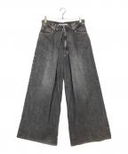 JOHN LAWRENCE SULLIVANジョン ローレンス サリバン）の古着「WASHED DENIM SUPER WIDE PANTS」｜ブラック
