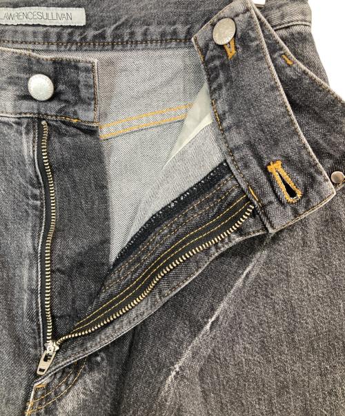 JOHN LAWRENCE SULLIVAN（ジョン ローレンス サリバン）JOHN LAWRENCE SULLIVAN (ジョン ローレンス サリバン) WASHED DENIM SUPER WIDE PANTS ブラック サイズ:46の古着・服飾アイテム