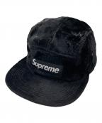 SUPREMEシュプリーム）の古着「Crushed Velvet Camp Cap」｜ブラック