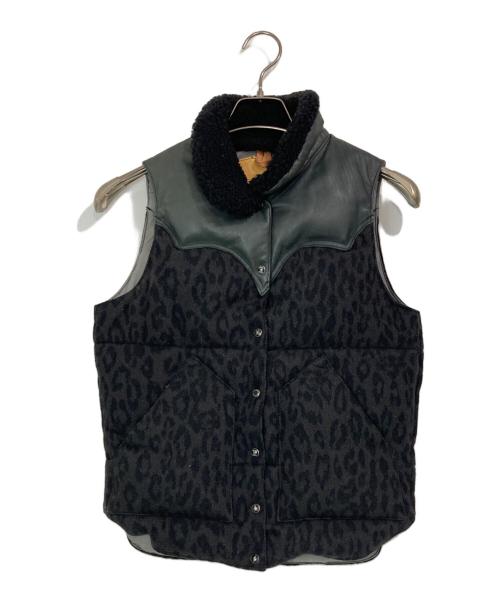 Rocky Mountain FeatherBed（ロッキーマウンテンフェザーベッド）Rocky Mountain Featherbed (ロッキーマウンテンフェザーベッド) Hysteric Glamour (ヒステリックグラマー) レザーヨークダウンベスト ブラック サイズ:FREEの古着・服飾アイテム