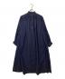 TEN（テン）の古着「ギャザースタンドカラーワンピース」｜ネイビー