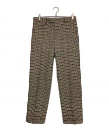 GUCCI（グッチ）の古着「ウールチェックスラックス」｜ベージュ