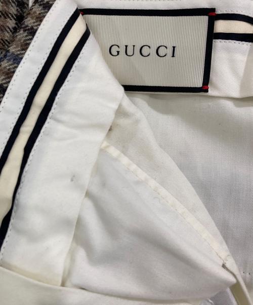 GUCCI（グッチ）GUCCI (グッチ) ウールチェックスラックス ベージュ サイズ:7-46Rの古着・服飾アイテム