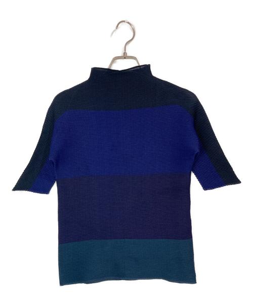 ISSEY MIYAKE PLEATS(T.)（イッセイミヤケ プリーツ）ISSEY MIYAKE PLEATS(T.) (イッセイミヤケ プリーツ) プリーツカットソー ネイビー サイズ:Mの古着・服飾アイテム